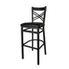 BFM Seating 2130B-SB GR4 Akrin Barstool, Cross Back, Upholstered Seat, Sand Black Finish 1 image