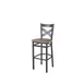 BFM Seating 2130BKPR-SB Akrin Criss Cross Back Barstool, Knotty Pine Relic Seat, Sand Black Steel Frame 1 image
