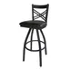 BFM Seating 2130S-SB GR1 Akrin Swivel Barstool, Cross Back, Upholstered Seat, Metal Frame, Sand Black Finish 1 image