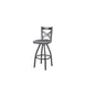 BFM Seating 2130SCSR-SB Akrin Swivel Barstool, Cross Back, Chestnut Relic Seat, Footrest, Sand Black Steel Frame 1 image
