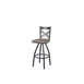 BFM Seating 2130SKPR-SB Akrin Swivel Barstool, Cross Back, Knotty Pine Seat, Steel Frame, Sand Black Finish 1 image