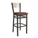 BFM Seating 2150B-SB GR3 Dale Barstool, Solid Wood Back, Upholstered Seat, Sand Black Metal Frame 1 image