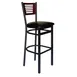 BFM Seating 2151B-SB GR4 Espy Barstool, Wood Back, Upholstered Seat, Sand Black Finish 1 image