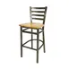BFM Seating 2160B-CL W Lima Barstool, Ladder Back, Wood Seat, Metal Frame 2 image