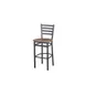 BFM Seating 2160BKPR-SB Lima Barstool, Ladder Back, Knotty Pine Seat, Sand Black Steel Frame 1 image