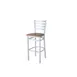 BFM Seating 2160BKPR-SM Lima Ladder Back Barstool, Knotty Pine Relic Seat, Silver Mist Steel Frame 1 image