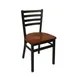 BFM Seating 2160C-SB ASH Indoor Lima Side Chair with Ladder Back, Black 1 image