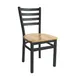 BFM Seating 2160C-SB W Indoor Lima Side Chair with Ladder Back, Black 1 image