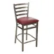 BFM Seating 2160HMHW-CL Lima Counter Height Barstool, Ladder Back, Mahogany Wood Seat, Metal Frame, Clear Coat 1 image