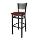 BFM Seating 2161B-SB GR3 Polk Barstool, Perforated Metal Back, Upholstered Seat, Sand Black Finish 1 image
