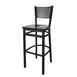 BFM Seating 2161B-SB W Polk Barstool, Metal Back, Wood Seat, Sand Black Finish, Footrest 1 image