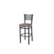BFM Seating 2161BKPR-SB Polk Barstool, Perforated Back, Knotty Pine Seat, Sand Black Finish 1 image