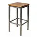 BFM Seating 2510B-CL ASH Trent Bistro Backless Barstool, Autumn Ash Wood, Square Metal Frame 1 image
