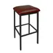 BFM Seating 2510B-SB GR2 Trent Bistro Backless Barstool, Upholstered Seat, Square Metal Frame, Sand Black Finish 1 image