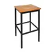 BFM Seating 2510B-SB W Trent Bistro Backless Barstool, Wood Seat, Sand Black Finish, Square Metal Frame 2 image