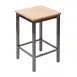 BFM Seating 2510HMHW-CL Trent Counter Height Backless Barstool, Mahogany Wood Seat, Square Metal Frame with Clear Coat Finish 1 image