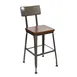 BFM Seating JS22HGR3-CLCL Lincoln Counter Height Barstool, Clear Coat Metal Back, Autumn Ash Wood Seat, Footrest, Welded Steel Frame 1 image