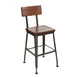 BFM Seating JS22HGR4-AACL Lincoln Counter Height Barstool with Autumn Ash Wood Back and Grade 4 Upholstered Seat 1 image