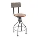 BFM Seating JS22SASH-SBSB Screw Barstool, Sand Black Metal Back, Autumn Ash Wood Seat, Adjustable Height 1 image