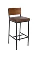BFM Seating JS33BBXG4-AARU Memphis Barstool, Autumn Ash Wood Back, Upholstered Box Seat, Steel Frame, Distressed Finish 1 image