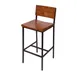 BFM Seating JS33BGR4-AASB Memphis Barstool, Wood Back, Upholstered Seat, Sand Black Steel Frame, Grade 4 Upholstery 1 image