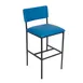 BFM Seating JS33BMCOM-COMSB Meghan Armless Upholstered Barstool, Grid Back, Steel Frame, Sand Black Finish 1 image