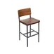 BFM Seating JS33HCOM-AASB Memphis Counter Height Barstool with Autumn Ash Wood Back and Upholstered Seat, Sand Black Steel Frame 1 image