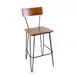 BFM Seating JS44BGR3-AASB NV Barstool, Wood Back, Upholstered Seat, Sand Black Finish, Grade 3 Upholstery 1 image