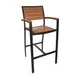BFM Seating PH101BTKBL Aluminum Largo Barstool with Synthetic Teak Back & Seat, Black 1 image