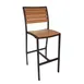 BFM Seating PH102BTKBL Aluminum Largo Barstool with Synthetic Teak Back & Seat, Black 1 image