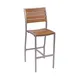 BFM Seating PH102BTKSV Aluminum Largo Barstool with Synthetic Teak Back & Seat 1 image