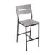 BFM Seating PH202BGRTK-BL Aluminum Seaside Barstool with Synthetic Teak Back & Seat, Black 1 image