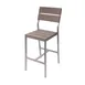 BFM Seating PH202BGRTK-SG Aluminum Seaside Barstool with Synthetic Teak Back & Seat 1 image