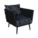 BFM Seating PHPABLBL Cayman Outdoor Armchair, Black Aluminum Frame, Black Flat Rope Back, Frame Only 1 image