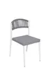 BFM Seating PHXSCGRWH Tahiti Stacking Side Chair, Medium Gray Rope Back 1 image