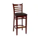 BFM Seating ZWB101DM GR2 Berkeley Barstool, Ladder Back, Upholstered Seat, Dark Mahogany Finish, Grade 2 Upholstery 1 image