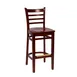 BFM Seating ZWB101DM W Berkeley Barstool, Ladder Back, Wood Seat, Footrest, Dark Mahogany Finish 1 image