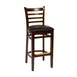 BFM Seating ZWB101DW GR3 Berkeley Barstool, Ladder Back, Upholstered Seat, Dark Walnut Finish, Wood Frame 1 image