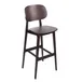 BFM Seating ZWB22DW GR4 Emma Barstool, European Beechwood, Dark Walnut Finish, Upholstered Seat, Footrest 1 image