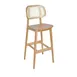 BFM Seating ZWB22DWXRG4-DW Emma Barstool, Cane Back, Upholstered Seat, Footrest, Dark Walnut, Grade 4 Uph 1 image