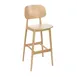 BFM Seating ZWB22NT COM Emma Barstool, European Beechwood, Upholstered Seat, Footrest, Natural Finish 1 image