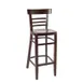 BFM Seating ZWB66DW GR4 Giulia Ladder Back Barstool, Upholstered Seat, European Beechwood Frame, Dark Walnut Finish 1 image