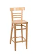 BFM Seating ZWB66NT GR2 Giulia Ladder Back Barstool, Upholstered Seat, European Beechwood Frame, Natural Finish 1 image