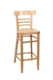 BFM Seating ZWB66NT GR4 Giulia Ladder Back Barstool with Upholstered Seat and Footrest, European Beechwood Frame 1 image