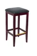 BFM Seating ZWB680DM GR2 Stockton Backless Barstool, Wood Frame, Mahogany Finish, Upholstered Seat, Armless, Grade 2 Upholstery 1 image