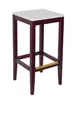 BFM Seating ZWB680DM R Stockton Backless Barstool, Mahogany Frame, Relic Seat, Footrest 1 image