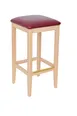 BFM Seating ZWB680NT GR3 Stockton Backless Barstool, Upholstered Seat, Wood Frame, Natural Finish 2 image