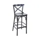BFM Seating ZWB88-BW GR4 Sofia Barstool, Criss Cross Wood Back, Upholstered Seat, European Beechwood Frame 1 image