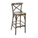 BFM Seating ZWB88-CS COM Sofia Barstool, Cross Back, Upholstered Seat, European Beechwood Frame, Footrest, Vintage Finish 1 image