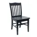 BFM Seating ZWC303BL-BL Indoor Columbia Side Chair with Solid Wood Seat, Black 1 image